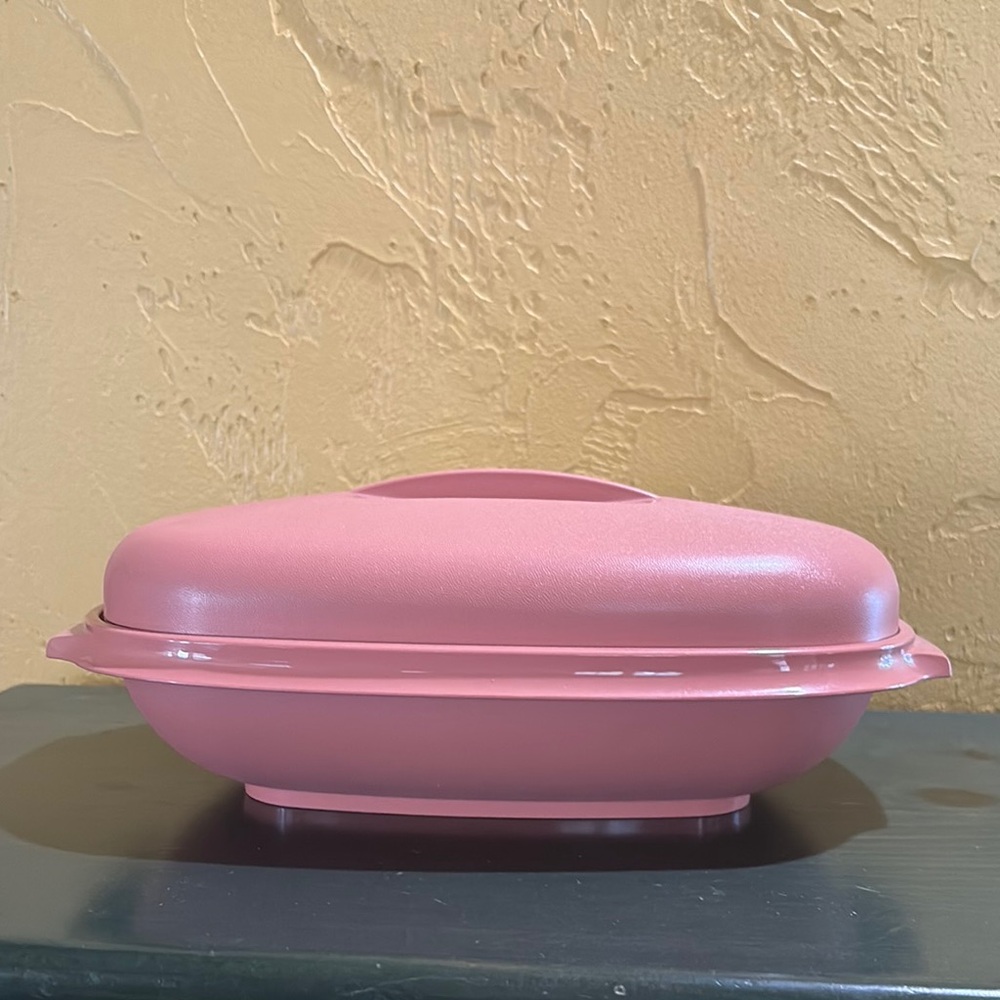 Vintage Retro Tupperware mauve microwave cook set w steamer insert